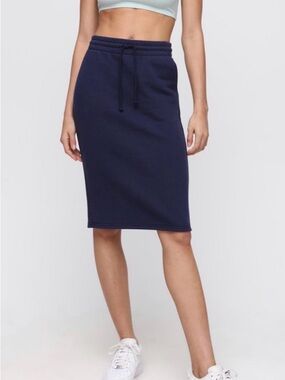 TNA Black Drawstring Sweatpant Pencil Skirt